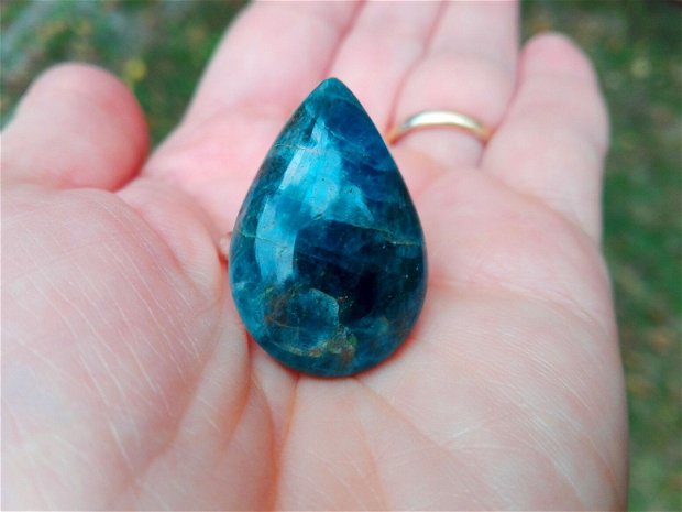Inel Apatit si Argint 925 - IN829 - Inel pietre semipretioase, cadou romantic, cadou sotie, inel albastru, inel statement, cristaloterapie, cristale vindecatoare