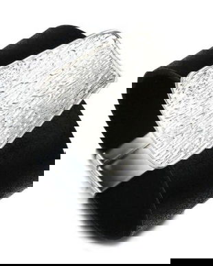 K1113 - Bratara piele ecologica negru mat, ornament aliaj metalic aspect texturat argintiu semilucios