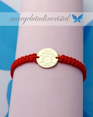 Bratara reglabila Banut / Charm 1.25 Cm - Aur 14K Zodiac / Date bebelus