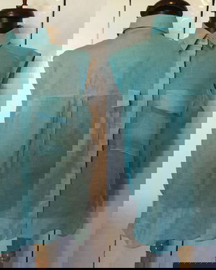 MASSIMO DUTTI CAMASA RAMIE ALBASTRU