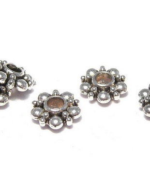 Distantier metalic, argintiu antichizat, 6x2 mm