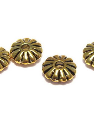 Distantier metalic, auriu antichizat, 8x3 mm