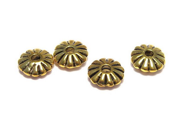 Distantier metalic, auriu antichizat, 8x3 mm
