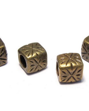 Distantier metalic, bronz, 9x9 mm