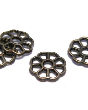 Distantier metalic, antic bronz, 9x1.5 mm