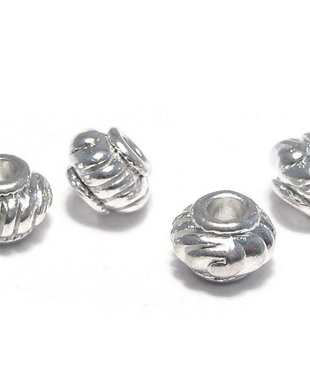 Distantier metalic, argintiu, 6x4 mm
