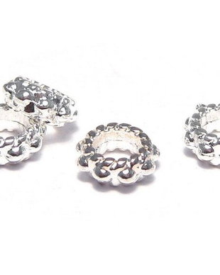 Distantier metalic, argintiu, 6x2.5 mm
