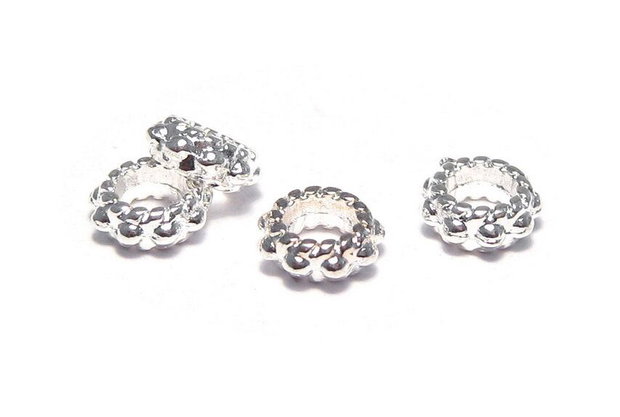 Distantier metalic, argintiu, 6x2.5 mm
