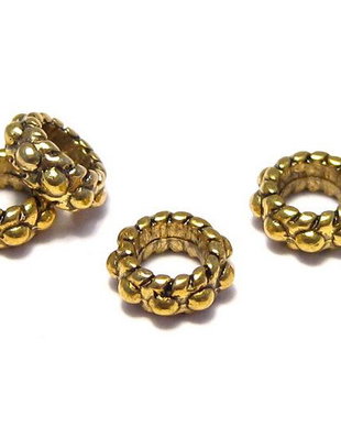Distantier metalic, auriu antichizat, 6x2.5 mm
