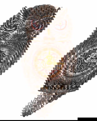 Ceas bufnita de pus pe perete din rasini