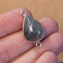 Conector Quartz turmalinat  in rama argintata