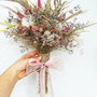 Buchet mireasă din flori naturale uscate "Pink autumn"  + Butoniera CADOU