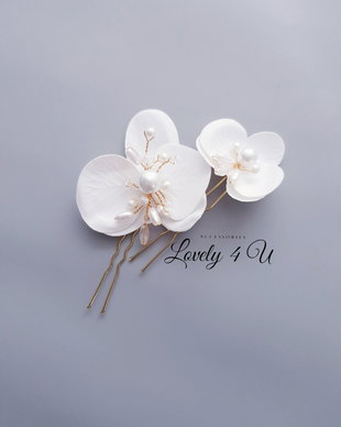Agrafe par -ORHIDEE, Set agrafe floare orhidee