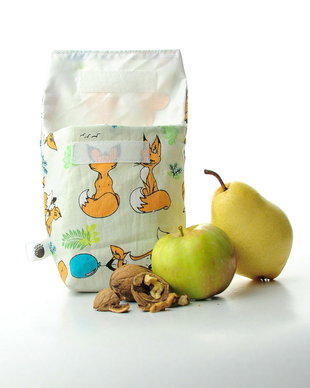 Snackbag lavabil pentru gustari - vulpe baloane