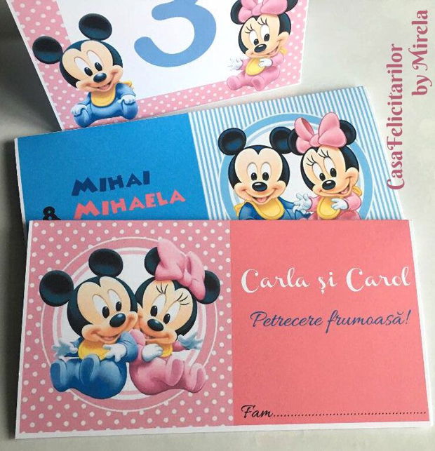 Numar de masa botez gemeni - Minnie si Mickey mouse