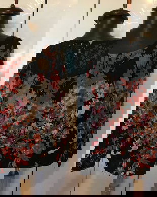 BLUZA FLORAL DANTELA INCHIDERE PE SPATE