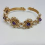 Bratara unicat,Bratara din aur filat,Bratara cu ametist si perle swarovski,Bratara handmade.