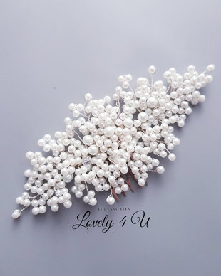 ACCESORIU CU  PERLE ALBE -AGRAFA MIREASA