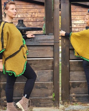 Bluză,vestă, poncho pentru toamnă, soare și-o floare