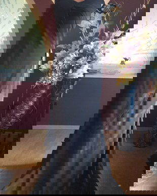 ROCHIE SUPERBA DRAPATA,ELEGANTA CU BRETELE DIN STRASURI MARIME 48