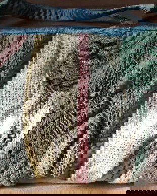 GEANTA ACCESORIZE BOHO MIX MATERIALE BUMBAC,BRODERIE,CATIFEA