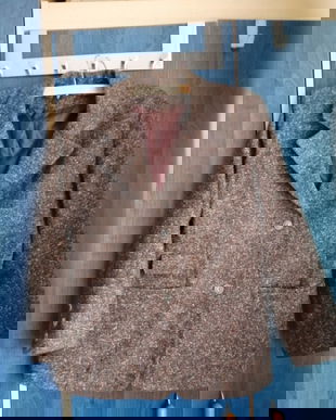 Sacou maro in picatele gros