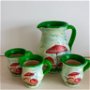Carafa ceramica si 3 cesti ceramica Ciupercute