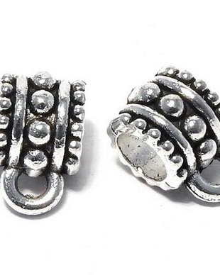 Margele din metal cu agatatoare, argintiu antichizat, 10.5x6.5 mm