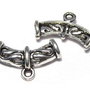 Margele din metal cu agatatoare, argintiu antichizat, 23x14x6 mm