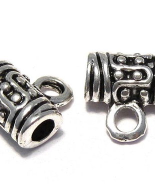 Margele din metal cu agatatoare, argintiu antichizat, 10x10x6 mm