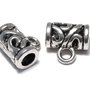Margele din metal cu agatatoare, argintiu antichizat, 11x7x7 mm