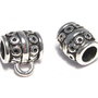 Margele din metal cu agatatoare, argintiu antichizat, 10x8.5x7 mm