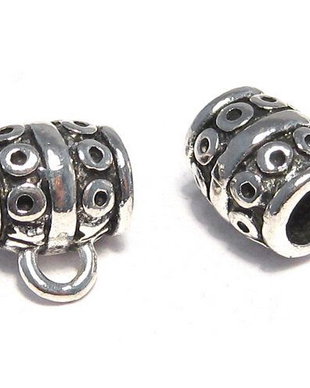 Margele din metal cu agatatoare, argintiu antichizat, 10x8.5x7 mm