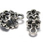 Margele din metal cu agatatoare, argintiu antichizat, 13x9x5 mm