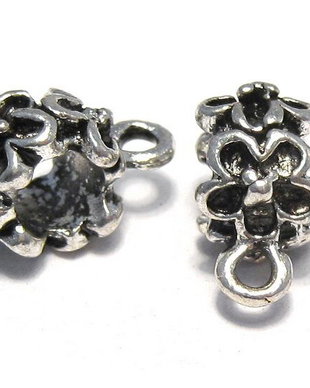 Margele din metal cu agatatoare, argintiu antichizat, 13x9x5 mm