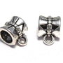 Margele din metal cu agatatoare, argintiu antichizat, 9x6x6 mm