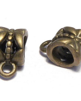 Margele din metal cu agatatoare, bronz, 11.5x6x8 mm