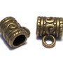 Margele din metal cu agatatoare, bronz, 10.5x7x9 mm