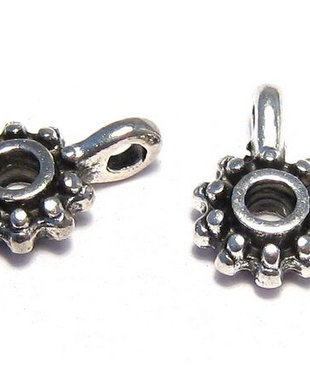 Margele din metal cu agatatoare, argintiu antichizat, 12.5x9x4 mm