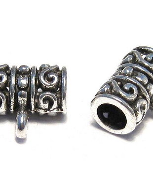 Margele din metal cu agatatoare, argintiu antichizat, 12x7.5x13 mm