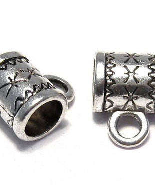 Margele din metal cu agatatoare, argintiu antichizat, 10x6x8 mm