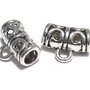 Margele din metal cu agatatoare, argintiu antichizat, 10x12x4.5 mm