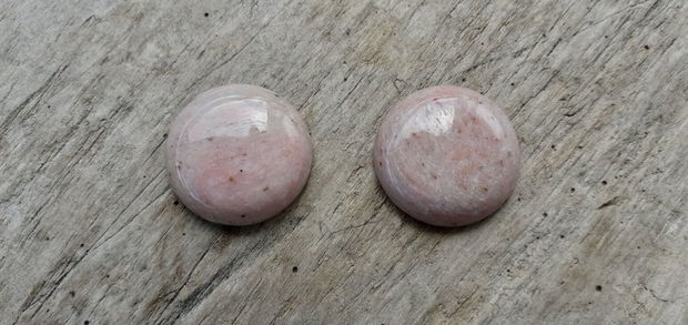 Cabochon rodonit roz prafuit, 25 mm