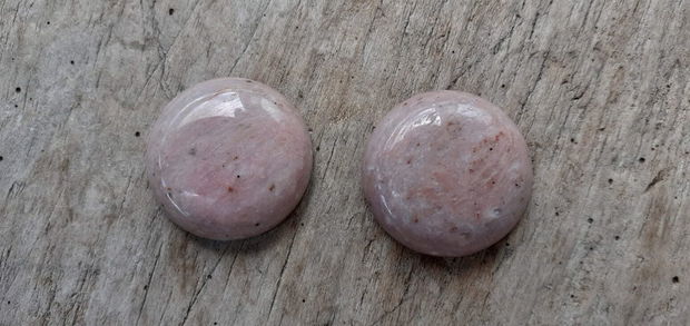 Cabochon rodonit roz prafuit, 25 mm