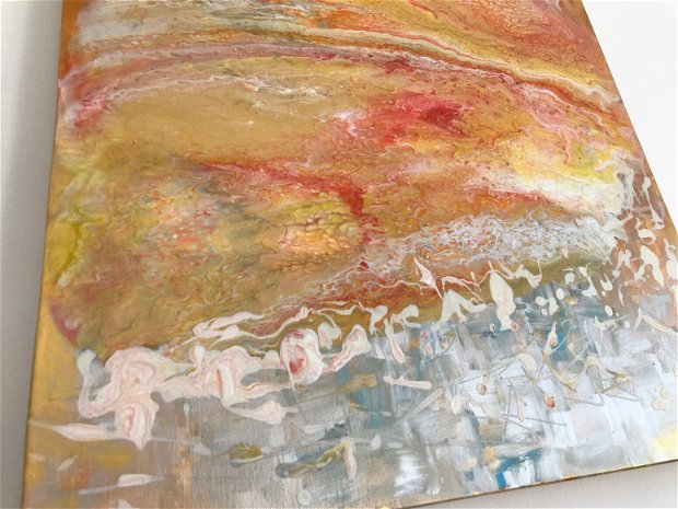 Tablou abstract in nuante calde・Arta conceptuală・Design fluid abstract・Culori vibrante în artă