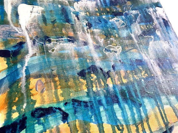 Tablou " Happy colors "・Tablou abstract in nuante de albastru・Tablou colorat