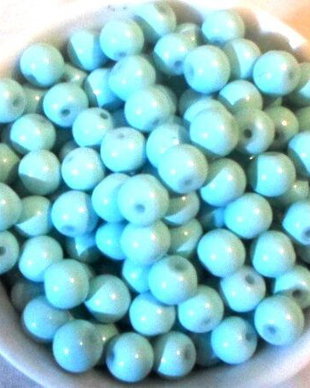 Margele sticla soft blue 6 mm cal. III