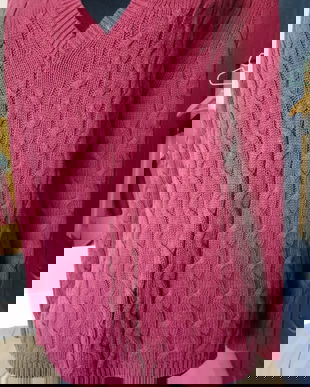 Pulover de bumbac visiniu