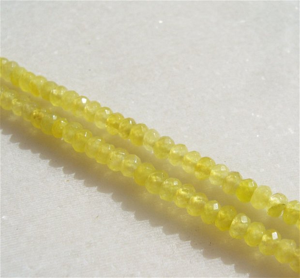 Agate galben - lamaie rondele mici fatetate sir aprox 18.5 cm - fara inchizatoare