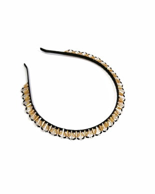 Coronita brodata negru auriu